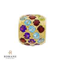 Multi Color Bead Charm 14K Yellow Gold