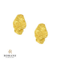 Natural Gold Nugget Stud Earrings 14KYG