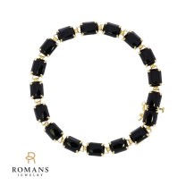 Onyx Bracelet 14K Yellow Gold 