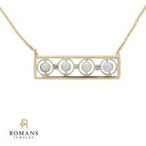 Freshwater Pearl Bar Necklace 14K Yellow Gold