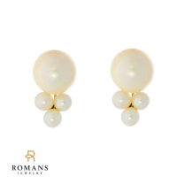 Pearl Earring French Clip Back 14K Yellow Gold