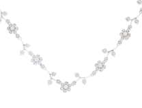 Diamond Necklace Nature Inspired 14K White Gold