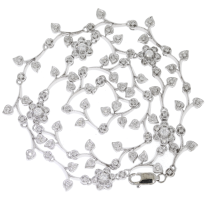 Diamond Necklace Nature Inspired 14K White Gold