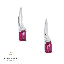 Rhodolite 1.59ctw Diamond .13ctw VS GHI 14K White Gold Earrings