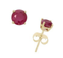 Ruby Stud Earrings 14K Yellow Gold 0.95CTW