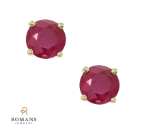 Ruby Stud Earrings 14K Yellow Gold 0.95CTW