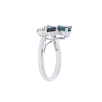 Nature Inspired Sapphire & Diamond Ring 18K White Gold 2.91CTW