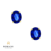 Oval Sapphire Stud Earrings 14K Yellow Gold 0.84CTW