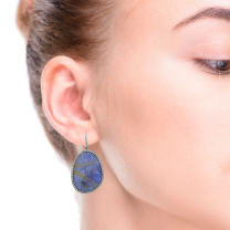 Sterling Diamond and Quartz Doublet Earrings 1.8ctw