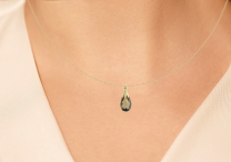 Smokey Quartz Pendant Necklace 14K Yellow Gold 15CTW