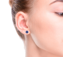Tanzanite Stud Earrings 14K White Gold