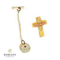 Black Hills Gold Cross Tie Tack 10K Yellow Gold