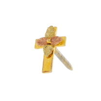 Black Hills Gold Cross Tie Tack 10K Yellow Gold