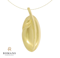 Tiffany & Co. Angela Cummings Feather Pendant Necklace 18K Yellow Gold