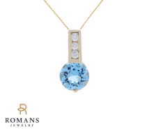 Topaz Diamond 14K Yellow Gold Pendant
