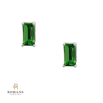 Tsavorite Garnet Earrings 14K White Gold 0.83CT