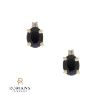 Yellow Gold Sapphire and Diamond Stud Earrings