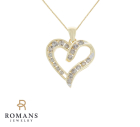 Diamond Heart Pendant 10k Yellow Gold