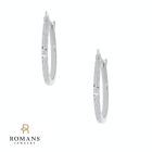 Textured Hoop Earrings 10K White Gold 18MM