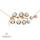 Vintage Opal Pendant Necklace 10K Yellow Gold