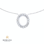 Oval Diamond Pendant Necklace 14K White Gold 0.35CTW