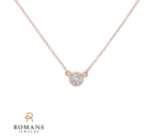 14K Rose Gold Bezel Set Diamond Necklace 0.33ctw