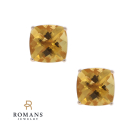 14K Rose Gold Citrine Stud Earrings 5.44CT