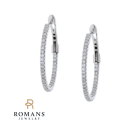 Diamond Hoop Earrings 14K White Gold .49 CT 