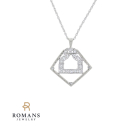 Diamond Geometric Art Deco Pendant 14KWY  0.32CTW