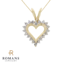 Heart Diamond Pendant 14K Yellow Gold