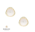 Mabe Pearl Earrings 14KY 12.5-13MM