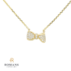 Bow Diamond Pendant Necklace 14K Yellow Gold 0.10CTW