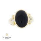 Onyx Diamond 14K Yellow Gold Ring 0.08CTW