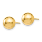 14K Yellow Gold Ball Stud Earrings 8MM