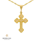 Cross Pendant w/ Rope Chain 21K Yellow Gold 