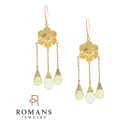 22K Gold Lemon Quartz Dangling Earrings