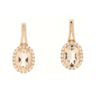 Morganite & Diamond Dangle Earrings Morg. 2.0CTW Diam. 0.26CTW 14KRG