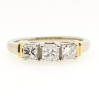 14K Three Stone Diamond Ring