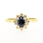 Sapphire Diamond Ring 18KY Sapp .50CTW Dia .25CTW