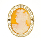 Retro 1940's Filigree Cameo Pendant & Brooch