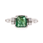 Platinum Diamond & Emerald Ring