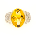 14K Filigree Citrine Diamond Ring