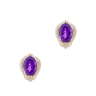 Amethyst Diamond 14K Earrings