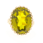 Royal Filigree Peridot 17.50CTW Ring 14KYG