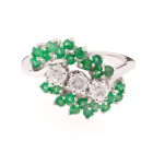 Emerald Diamond Cluster Ring 0.70CTW Em. 0.45CTW Diam. 14KWG