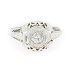 Filigree Vintage Diamond 1920s Ring 18KW .25CTW Old European Cut