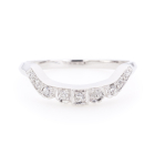 Art Deco 1930's Contoured Diamond Wedding Band