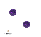Amethyst Studs 14K White Gold 1.69CTW