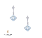 Aquamarine Diamond Earrings 14KWG Aqua. 2.48CTW Dia. 0.01CTW