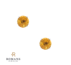 Citrine Stud Earrings 14KWG 1.41CTW
